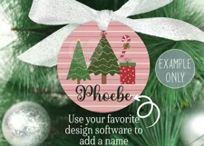 Family Christmas Round Ornament PNG Sublimation Design Product Image 2