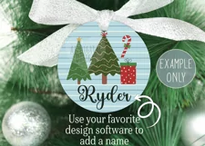 Family Christmas Round Ornament PNG Sublimation Design Product Image 5