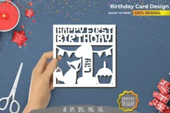 Happy 1st Birthday Papercut Cards - Set of 10 SVG Cut Bundle Product Image 7