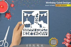 Happy 1st Birthday Papercut Cards - Set of 10 SVG Cut Bundle Product Image 10
