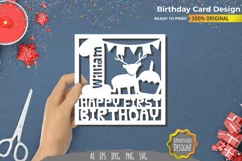 Happy 1st Birthday Papercut Cards - Set of 10 SVG Cut Bundle Product Image 8
