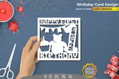 Happy 1st Birthday Papercut Cards - Set of 10 SVG Cut Bundle Product Image 11
