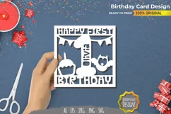 Happy 1st Birthday Papercut Cards - Set of 10 SVG Cut Bundle Product Image 3