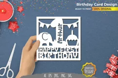 Happy 1st Birthday Papercut Cards - Set of 10 SVG Cut Bundle Product Image 2