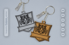 Personalize Wild Animal Keychain Laser Cut SVG Product Image 2