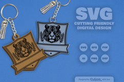 Personalize Wild Animal Keychain Laser Cut SVG Product Image 1