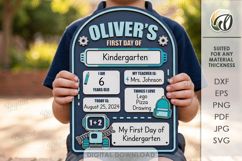 Personalized First Day of Kindergarten Sign Laser Cut Product Image 1