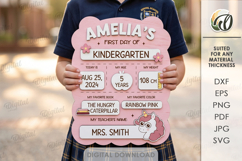 Personalized First Day of Kindergarten Sign Laser Cut Product Image 1