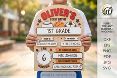 Personalized First Day of School Sign Laser Cut. School SVG Product Image 1