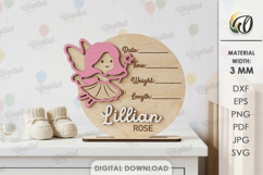 Personalized Baby Name Signs Bundle Lasercut.Birth Stats SVG Product Image 8