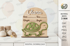 Personalized Baby Name Sign Laser Cut. Baby Birth Stats SVG Product Image 1
