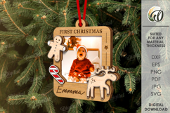 Personalized Baby First Christmas Ornament Laser Cut Product Image 1