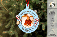 Personalized Baby First Christmas Ornament Laser Cut Product Image 1