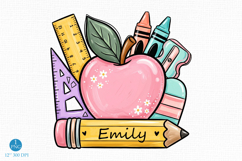 Personalized Teacher Apple PNG, Back To School Design Product Image 1