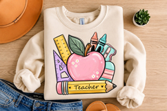 Personalized Teacher Apple PNG, Back To School Design Product Image 3