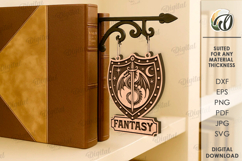 Personalized Book Genre Divider Lasercut. Fantasy SVG Product Image 1