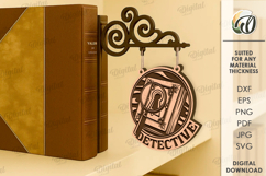 Personalized Book Genre Divider Lasercut. Detective SVG Product Image 1