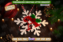 Monogram Ornament Laser Cut | Christmas Tree Toy | Snowflake Product Image 1