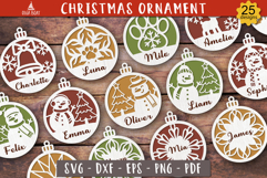 Personalized Christmas Ornament SVG Bundle Laser cut
