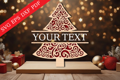 Personalized Christmas Tree Sign SVG Product Image 1