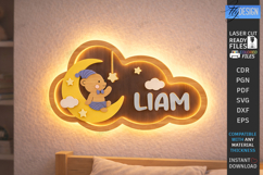 Personalized Cloud Night Light Laser Cut | Kids Name Signs Product Image 1