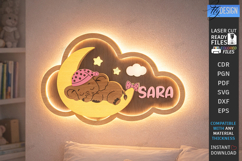 Personalized Cloud Night Light Laser Cut | Kids Name Signs Product Image 1