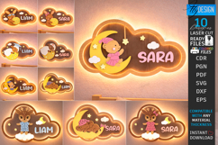 Personalized Cloud Night Light Laser Cut | Kids Name Signs Product Image 1