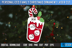 Family Christmas Ornament Laser Cut | Christmas Tree Toy Product Image 1