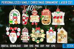 Personalized Family Christmas Ornaments Laser Cut Bundle Product Image 1