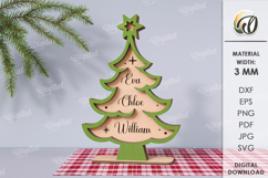 Personalized Family Christmas Trees Bundle Laser Cut Product Image 4
