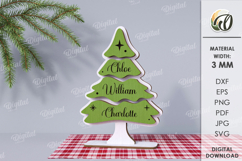 Personalized Family Christmas Tree Laser Cut. Christmas SVG Product Image 1