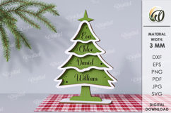 Personalized Family Christmas Tree Laser Cut. Christmas SVG Product Image 1