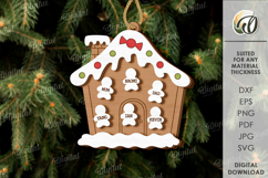 Personalized Family Ornament Laser Cut. Christmas Decor SVG Product Image 1