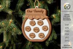 Personalized Family Ornament Laser Cut. Christmas Decor SVG Product Image 1
