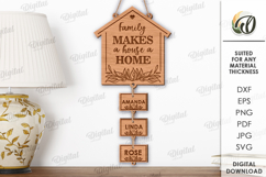 Personalized Family Wall Sign Laser Cut. Home Wall Decor DVG Product Image 1