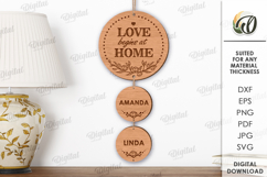 Personalized Family Wall Sign Laser Cut. Home Wall Decor DVG Product Image 1