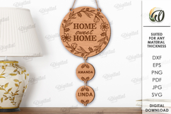 Personalized Family Wall Sign Laser Cut. Home Wall Decor DVG Product Image 1