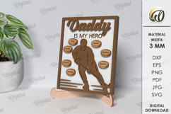 Personalized Father&#039;s Day Gift Lasercut. Family Name Board Product Image 1