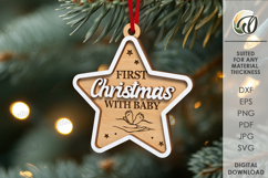 Personalized First Christmas Ornaments Bundle Laser Cut Product Image 12