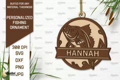 Personalized Fishing Ornament Laser Cut. Fishing Decor SVG Product Image 1