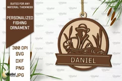 Personalized Fishing Ornament Laser Cut. Fishing Decor SVG Product Image 1