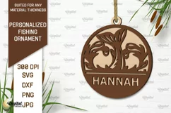 Personalized Fishing Ornament Laser Cut. Fishing Decor SVG Product Image 1