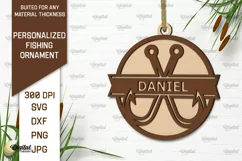 Personalized Fishing Ornament Laser Cut. Fishing Decor SVG Product Image 1