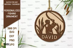 Personalized Fishing Ornament Laser Cut. Fishing Decor SVG Product Image 1