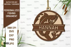 Personalized Fishing Ornament Laser Cut. Fishing Decor SVG Product Image 1