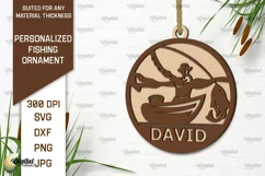 Personalized Fishing Ornament Laser Cut. Fishing Decor SVG Product Image 1