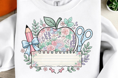 Personalized Floral Apple Back to School Product Image 1