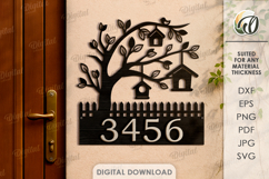 Personalized House Sign Laser Cut. House Number Plaque SVG Product Image 1