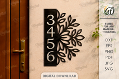 Personalized House Sign Laser Cut. House Number Plaque SVG Product Image 1