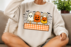 Personalized Kids Ghost Pumpkin Png, Boy Halloween Png Product Image 2